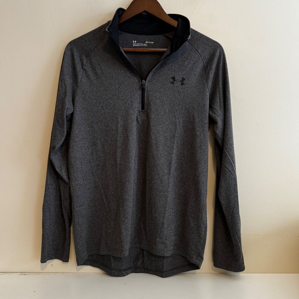 Under Armour Women's Sz Sm/P Loose Fit Gray Half Zip Pullover Activewear Layers